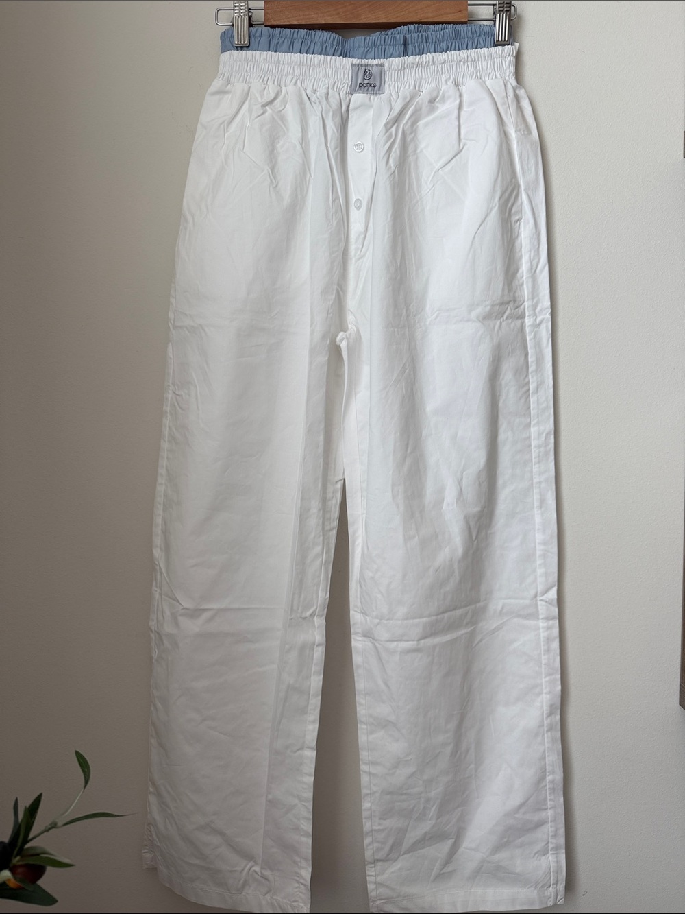 Parke Double BoxerWhite Elastic Waist Lounge Pants